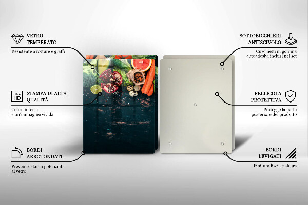 Skärbräda glas Frukt och grönsaker