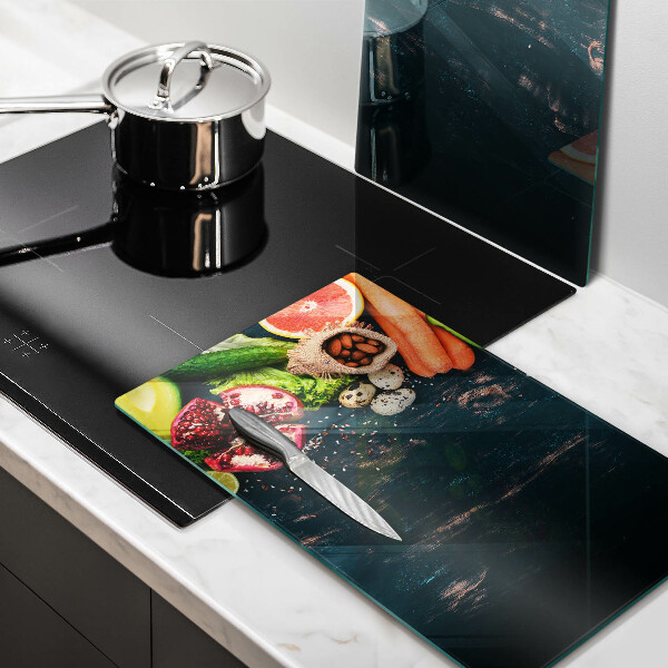 Skärbräda glas Frukt och grönsaker