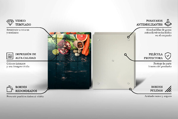 Skärbräda glas Frukt och grönsaker