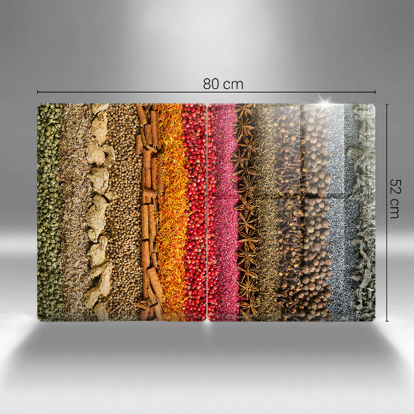 Skärbräda glas Färgglada kryddor