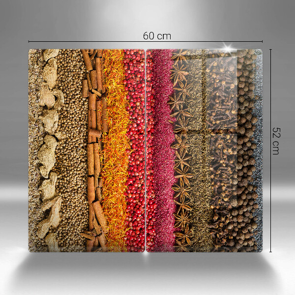 Skärbräda glas Färgglada kryddor