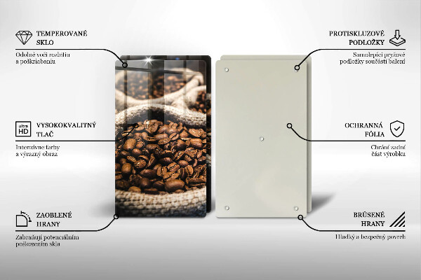 Skärbräda glas Påsar med kaffebönor