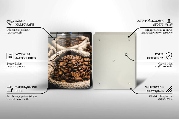 Skärbräda glas Påsar med kaffebönor