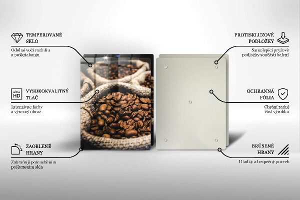 Skärbräda glas Påsar med kaffebönor