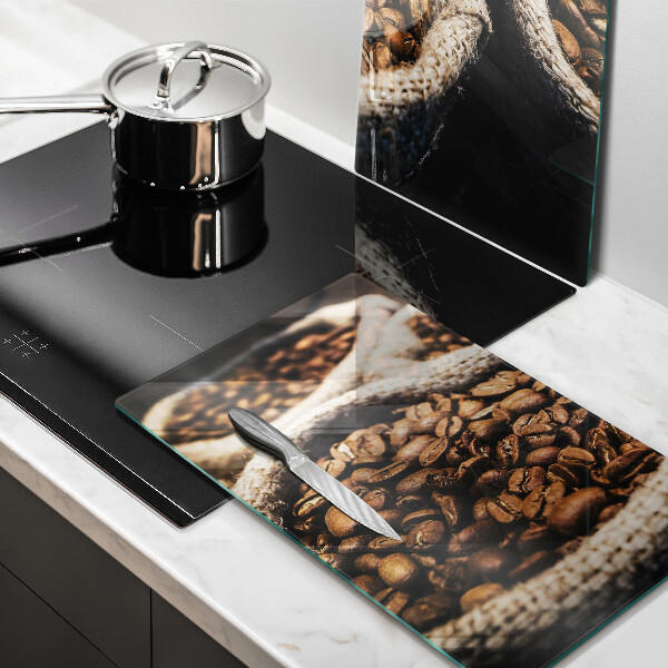 Skärbräda glas Påsar med kaffebönor