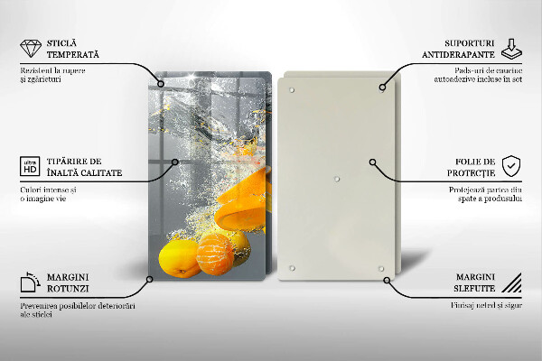 Skärbräda glas Citroner i vatten