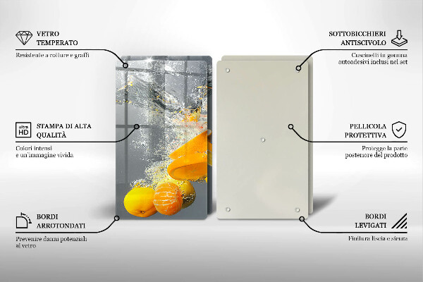 Skärbräda glas Citroner i vatten