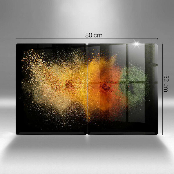 Skärbräda glas Färgglada kryddor