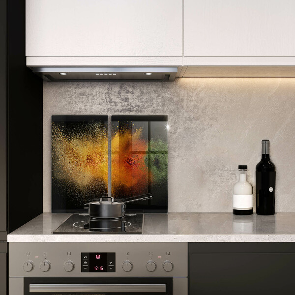 Skärbräda glas Färgglada kryddor