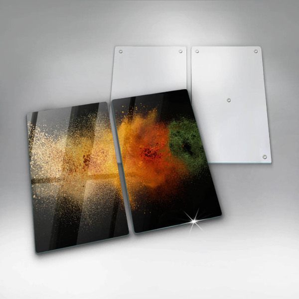 Skärbräda glas Färgglada kryddor