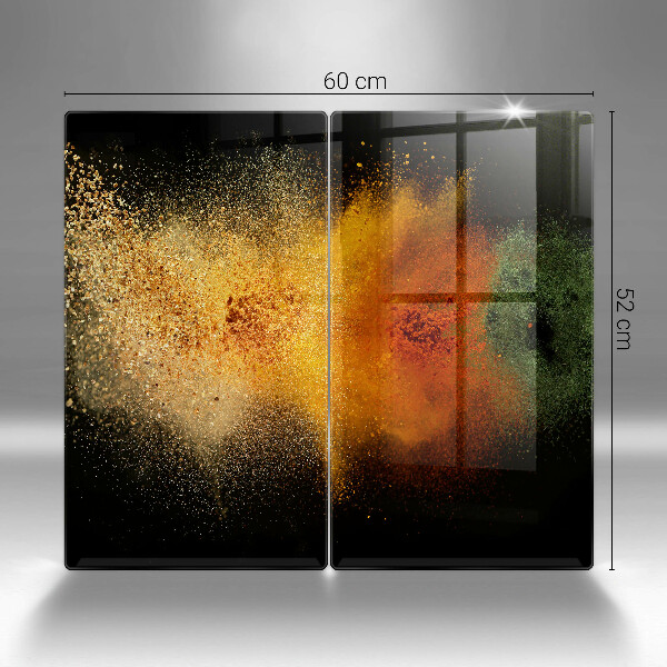 Skärbräda glas Färgglada kryddor