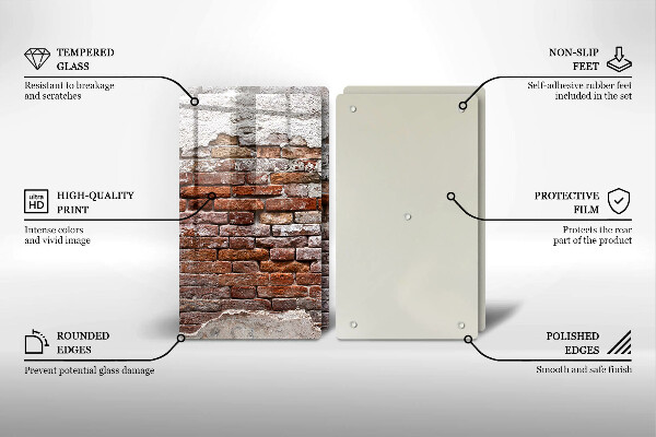 Skärbräda glas Gammal tegel- och betongvägg