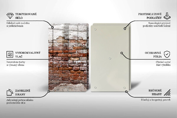 Skärbräda glas Gammal tegel- och betongvägg