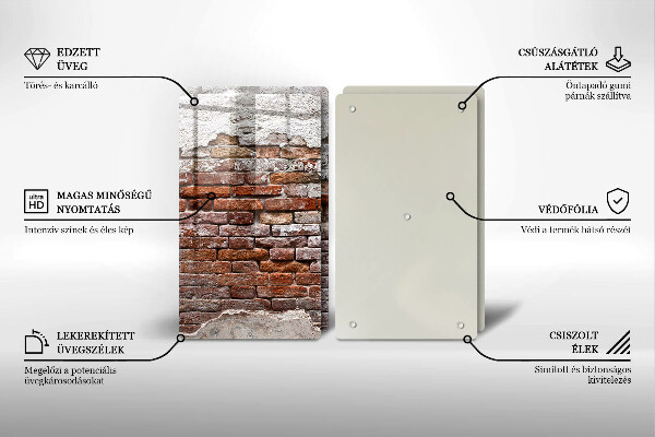 Skärbräda glas Gammal tegel- och betongvägg