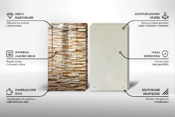 Skärbräda glas Textur av dekorativa stenar