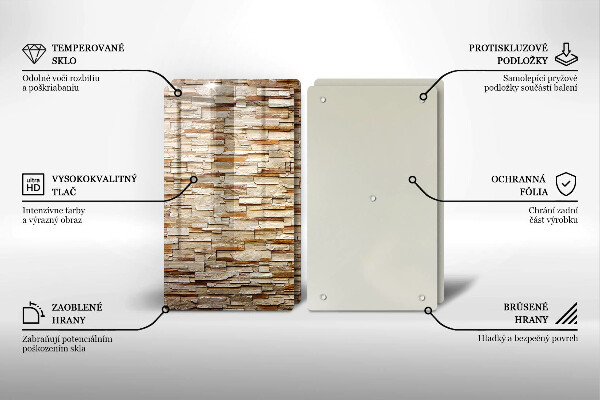 Skärbräda glas Textur av dekorativa stenar