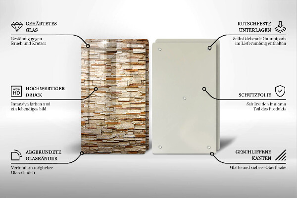 Skärbräda glas Textur av dekorativa stenar