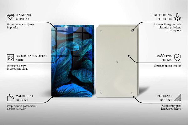 Skärbräda glas Lämnar djungelvegetation