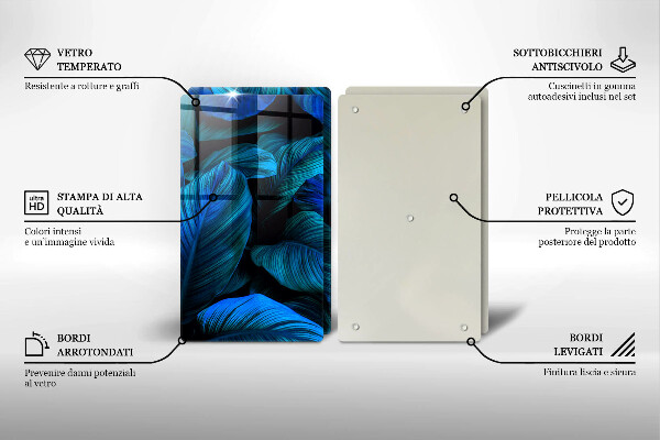 Skärbräda glas Lämnar djungelvegetation