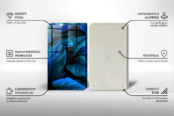 Skärbräda glas Lämnar djungelvegetation