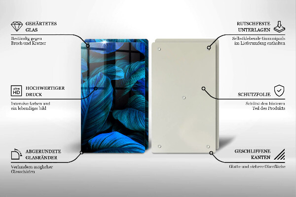 Skärbräda glas Lämnar djungelvegetation