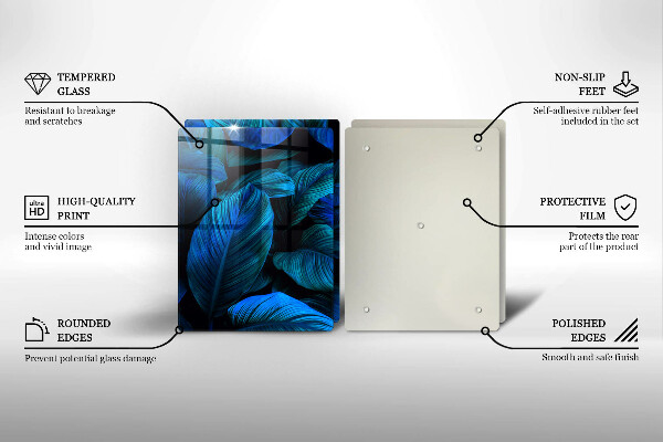 Skärbräda glas Lämnar djungelvegetation