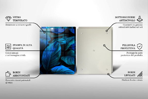 Skärbräda glas Lämnar djungelvegetation