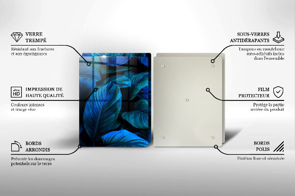 Skärbräda glas Lämnar djungelvegetation