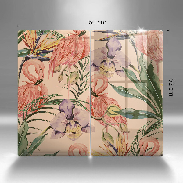 Skärbräda glas Flamingos illustration