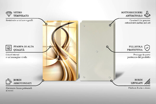 Skärbräda glas Abstrakt rök