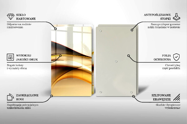 Skärbräda glas Abstrakta röklinjer