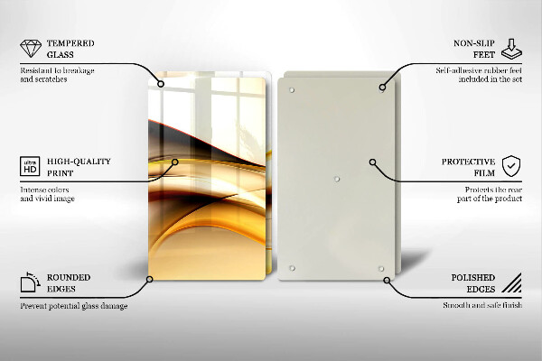 Skärbräda glas Abstrakta röklinjer