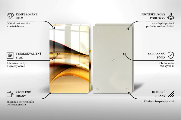Skärbräda glas Abstrakta röklinjer