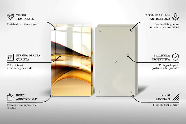 Skärbräda glas Abstrakta röklinjer