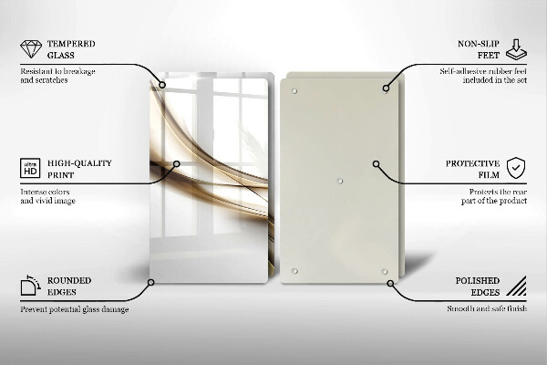 Skärbräda glas Mjuka linjer abstrakt