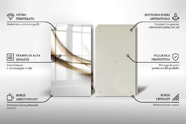 Skärbräda glas Mjuka linjer abstrakt