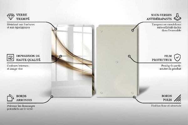 Skärbräda glas Mjuka linjer abstrakt