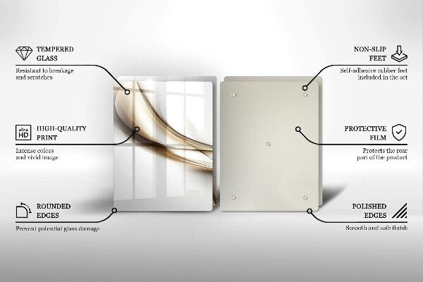 Skärbräda glas Mjuka linjer abstrakt