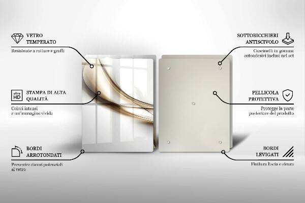 Skärbräda glas Mjuka linjer abstrakt