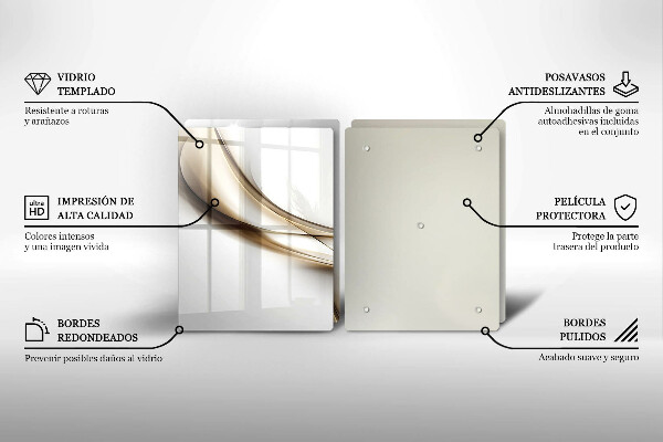 Skärbräda glas Mjuka linjer abstrakt