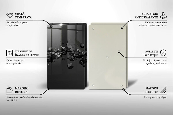 Skärbräda glas 3D-former abstrakt