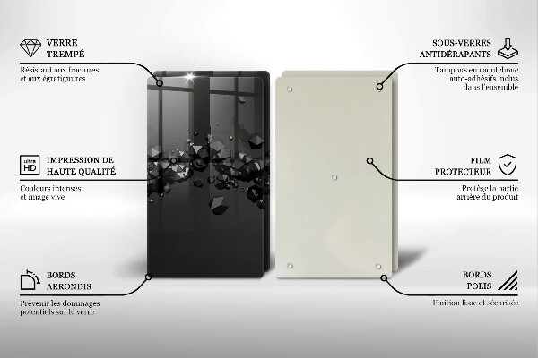 Skärbräda glas 3D-former abstrakt