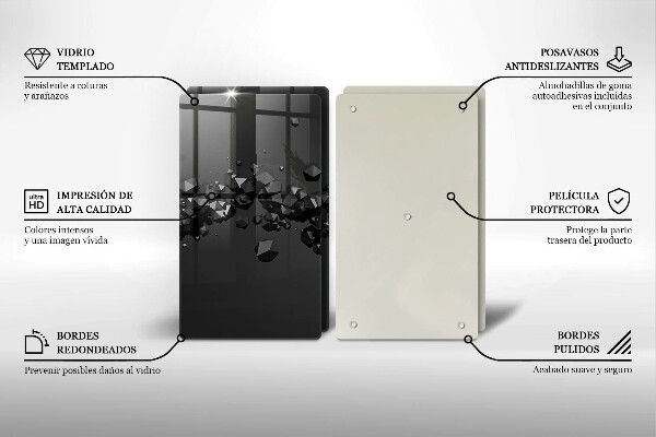 Skärbräda glas 3D-former abstrakt