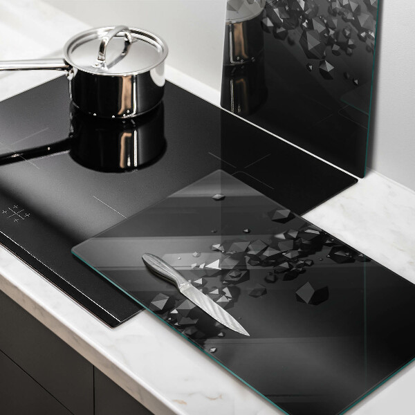 Skärbräda glas 3D-former abstrakt