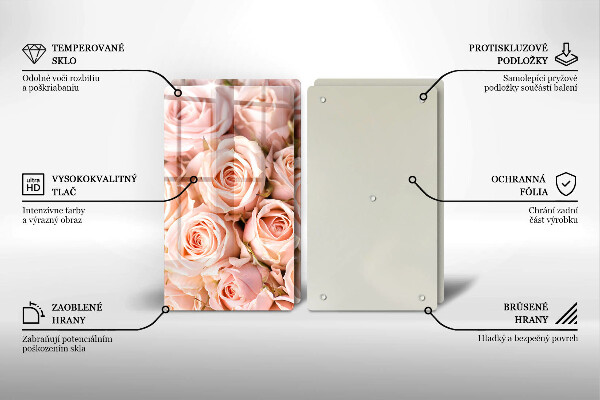 Skärbräda glas Bukett fina rosor