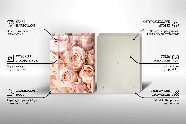 Skärbräda glas Bukett fina rosor