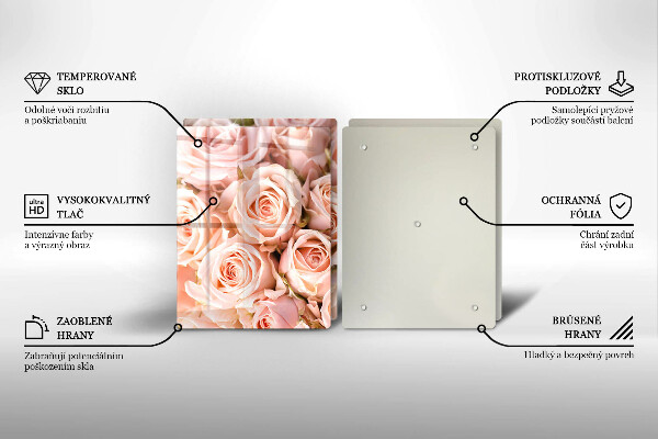 Skärbräda glas Bukett fina rosor