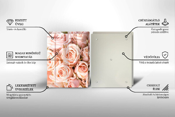 Skärbräda glas Bukett fina rosor