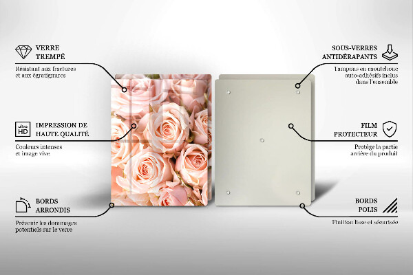 Skärbräda glas Bukett fina rosor