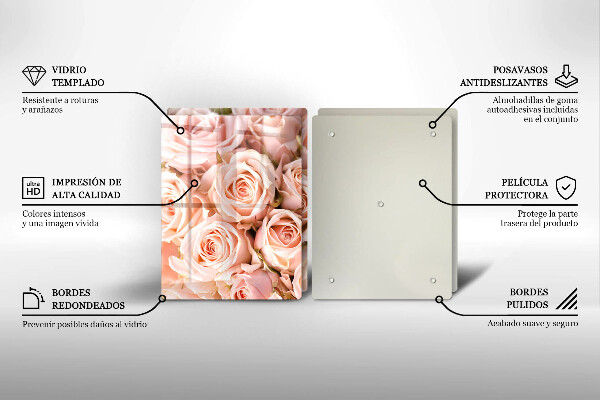 Skärbräda glas Bukett fina rosor